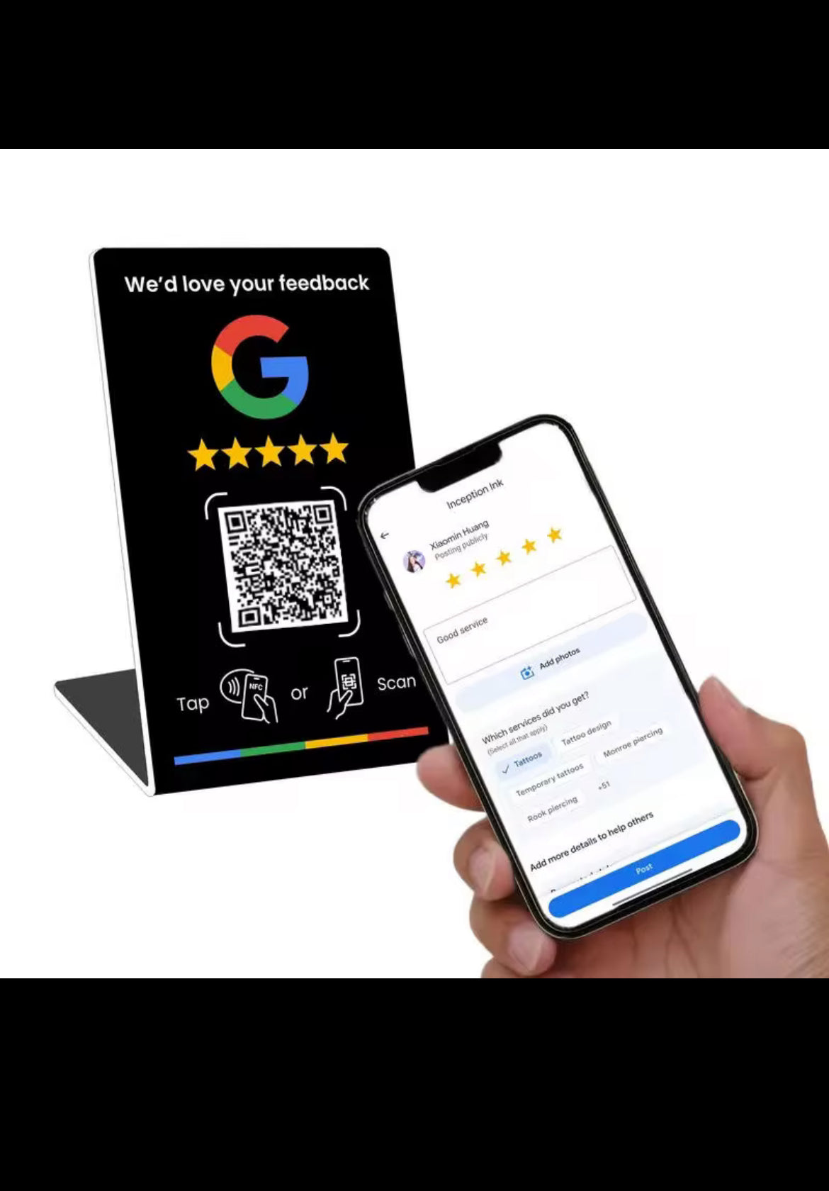 NFC Google Review Stand