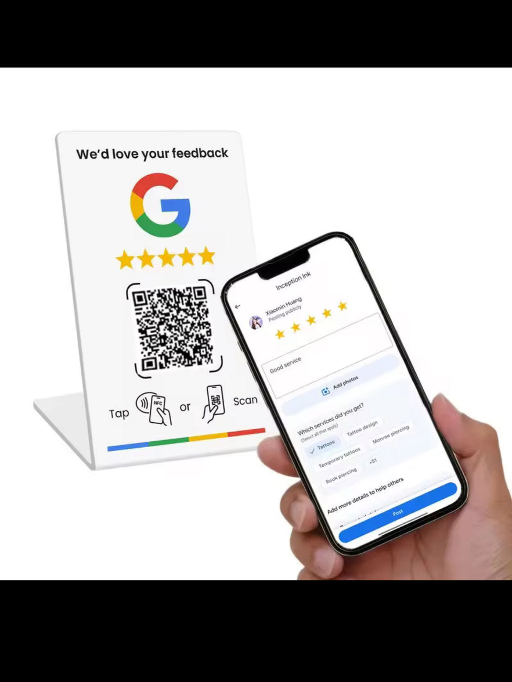 NFC Google Review Stand